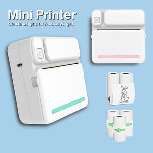 mini pocket printer wireless bt thermal printer with thermal paper portable printer for photo label image study note painting