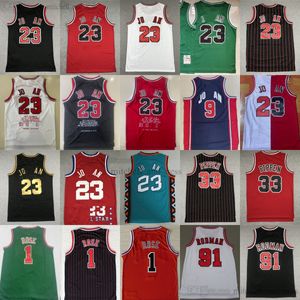 Mitchell and Ness 2008-09 Vintage Basketball 1 Derrick Rose Jersey Stitched 91 Dennis Rodman Classics Retro Scottie Pippen Jerseys 1997-98 Breathable Shirts