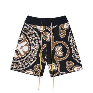 Rhude Shorts Designer Shorts Logo Drukowanie Jacquard dzianin wełniane swobodne szorty mężczyźni kobiety sportowe spodnie domowe spodnie wakacyjne szorty wypoczynkowe s-xl