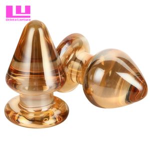 Anal Toys 55mm Stor Crystal Butt Plug Vagina Ball Big Glass Anal Dildo Bead Fake Penis Vuxen Masturbatesex Toys For Women Men Gay 230804