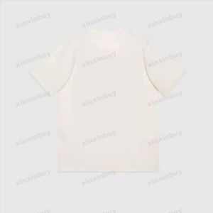 2023男性プラスティーデザイナーTシャツレタープリント半袖乗組員首のストリートウェアブラックホワイトXINXINBUY XS-XL