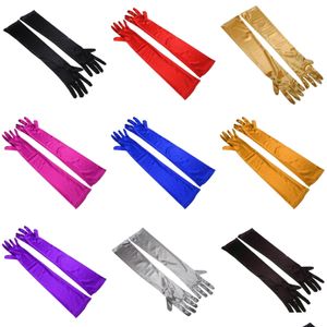 Bridal Gloves Apparel Lengthened Elbow Spandex Satin Mti-Color Dress Performance Y Hand Sleeve Drop Delivery Party Events Accessories Dhotp