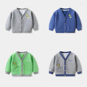 Jackets Baby Boys Autumn Clothing Sweater Jacket Printed Cartoon Cute Girls Knit Cardigan Outerwear Kids Clothes Casual