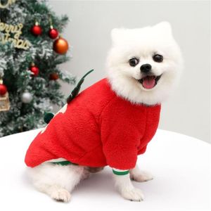 Vestuário para cachorro, gato, roupa para animais de estimação, lã coral, fantasia de duas pernas para o Natal