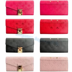 Mens long wallet hand bag Womens Designer wallets Cardholder Purse passport Holders card holders Luxury Coin purses key pouch Genuine Leather metal lock Clutch Bags