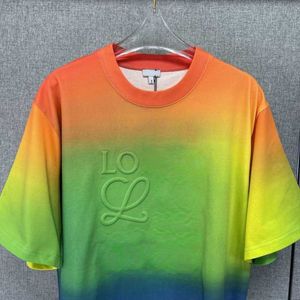 Camisetas masculinas de moda colorida de manga curta camiseta pulôver em relevo 3d Loe Tee Designer camiseta masculina feminina moletom de algodão puro respirável camisetas soltas