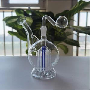 Neue quadratische Shisha-Glasölbrenner-Bong-Wasserpfeifen mit Recycler Mini Dab Rig Handbongs Ölbrenner Rohr und Schlauch