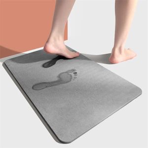 Anti-Slip Mats Diatomite Bath Mat 300*400mm Fast Drying Toilet Rug Quick Dry WC Mat Pebble Stone Foot Carpet In The Bathroom Set 211130