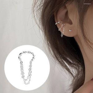 Backs Earrings 1PC Twist Double Tassel No Piercing For Women Personality Chic Ear Bone Clip Without Hole Earing Fashion Jewelry EF043