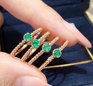 Klusterringar pirmiana minimalistisk stil 18k guld naturlig smaragd rubin safir diamant mode finger smycken kvinnor fest gåvor
