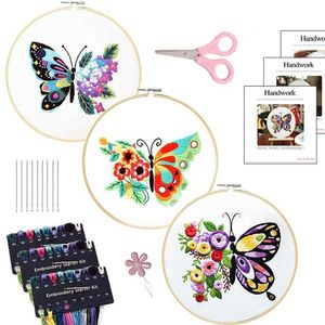 Chinese Products Butterfly Flower Pattern Embroidery Starter for Beginners Stamped Cross Stitch Kits for Beginners Adults