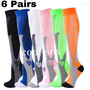 Men's Socks 6 Pairs/Pack Running Compression 20-30mmHg Women Men Knee High Varicose Veins Edema Diabetes Nursing Fitness