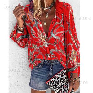 Mulheres Lapela Pescoço Autumn Blusa Impresso de inverno Luxunhão Floral Bloups New Autumn Fashion Designer camisetas Tops Camisa de manga longa S-5XL 2020 T230808