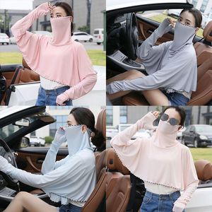 Scarves Panamanian Women's Sunscreen Mask Cardigan All-In-One Suit UV Resistant Cycling Shawl Thin Style Y2