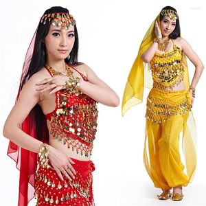 Abbigliamento da palcoscenico 2023 Abbigliamento per la danza del ventre: pantaloni Bollywood Abbigliamento egiziano Plus Taglia per adulti 4 pezzi