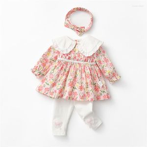Одежда наборы девочка Принцесса набор для младенца цветы хлопок ежедневные наряды для малыша весенняя осень оладь