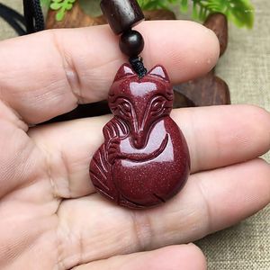 Pendant Necklaces Natural Cinnabar Carving Cute Safety Lucky For Women Ladies Zodiac Year DIY Necklace Jewelry