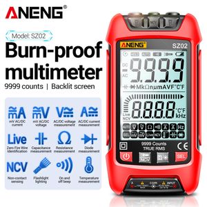 Multimetrar Aneng SZ02 Smart Digital Multimeter 9999 Räknar True RMS Auto Electrical Capacitance Meter Temp Resistance Transistor Testare 230804