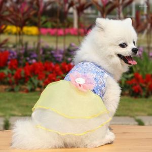 Köpek Giyim Yaz Kedi Pet Tül Etek Çiçek Prenses Elbise Köpek Yavru Suklular Güzel Desen Dantel Giysileri Düğün Giysileri