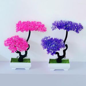 Kwiaty dekoracyjne sztuczne ozdoby bonsai symulacja drzewa doniczkowe plastikowe rośliny doniczkowe domowe biuro komputerowe dekoracje krajobrazowe Po