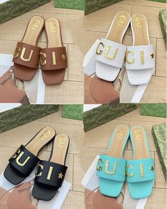 2023 New High Quality Summer Women's Leather Casual Flat Sandals Women's Indoor Beach Luxury Designer Shoes Women's 2G Brand Shoes Bohemian Open Toe Brand Slide G