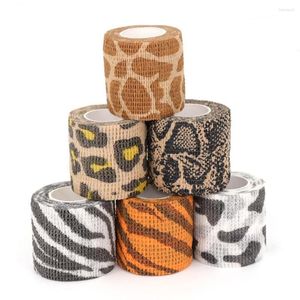 Dog Apparel 5pcs Animal Printed Elastic Bandage Self Adhesive Non-woven Fabric Pet Tape Cotton Waterproof Finger Guard