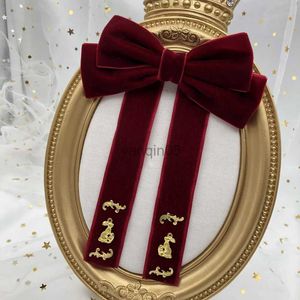 Pins Brooches Retro Velvet Fabric Bow Cravat Brooch Neck Ties Pins and Brooches Shirt Dresses Brooches Luxury Clothing for Women Accessories HKD230807