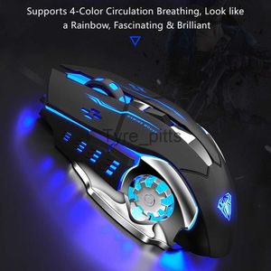 Möss Aula S20 Professional Gaming Mouse 2400 DPI Justerbar USB -trådbunden bakgrundsbelyst ergonomisk optisk LED -mus för dator bärbar dator PC X0807