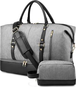 Sucipi Weekender Bags for Women Canvas Travel Duffel with Shoe Compartment Overnight Bag Carry on Toiletry Daily Use Hospital L(21") HKD230807