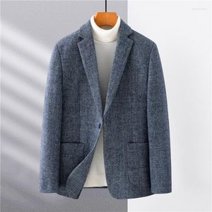 Ternos masculinos casuais, elegantes, clássicos, confortáveis, de lã, finos, casacos, 2023, outono e inverno, blazers masculinos de negócios, jaquetas