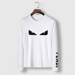 2023 Autumn Winter Geometric Letter Print Catoon Men's Casual Polos Lapel Long-Sleeve Breathable Fashion Men's Tees FBL028