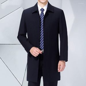 남자 재킷 중년 남성 트렌치 코트 스프링 가을 단색 고품질 윈드 브레이커 재킷 브랜드 캐주얼 의류 Q471