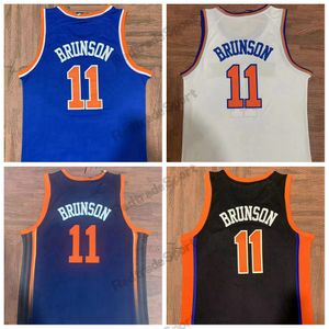 Mens 11 Jalen Brunson Basketball Jerseys Blue Shirts City Black S-XXL