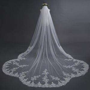 3 Meter Ivory Cathedral Wedding Veil with Comb Long Lace Edge Bridal Veil High Quality Wedding Accessories Real Pictures305h