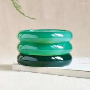 Pulseira com certificação de 56-65 mm verde natural ágata jade gemas