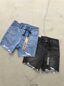 Summer Women's Kith Co Märke Exklusivt tungt vattentvätt broderad trasig kant sliten fit denimshorts cykelbyxor