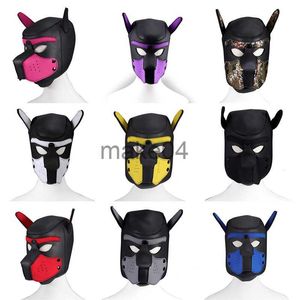 Party Masks Women Halloween Carnival Mask Sexy Adult Cosplay Role Play Dog Full Head Mask Soft Padded Latex Rubber Puppy Mask for Face J230807