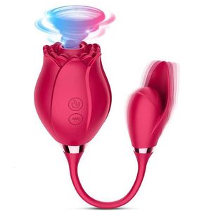 Massager Rose Vibrator Female G Spot Clitoris Nipple Clit Sucker Vakuumstimulator Vibrerande ägg Vuxenvaror för tysta kvinnor