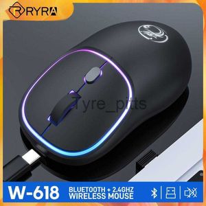 Mice RYRA 1600DPI Dual Mode Gamer Mouse Type C Wireless Mouse Rechargeable Office Mouse WIFI USB Mute Compatible 4 Keys Gaming Mice X0807