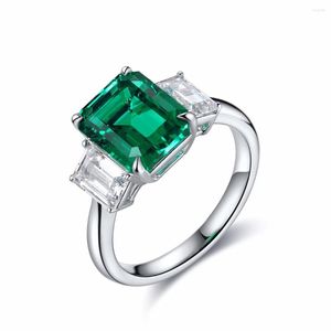 Cluster Rings Ruif Light Luxury Classical Design 925 Silver 3.28ct Lab Grown Emerald For Women Daily Wear Wedding Party All Match Jewelry