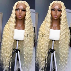 Human Hair Capless Wigs 13x4 Deep Loose wave 613 Honey Blonde Curly Transparent Lace Frontal Wig 180 Remy 13x6 Water Wave Colored Women Human Hair Wig x0802