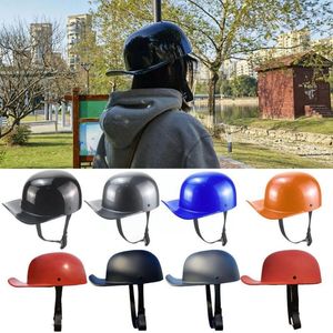 خوذات الدراجات النارية خوذة ركوب الخوذة Retro Baseball Cap Dot Safety Motory Face Face Classic Half Usisex Helm K0Y7