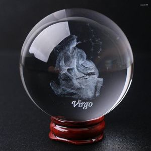 Decorative Figurines Western Zodiac Constellation Clear Glass Ball Ornament Family Birthday Gift