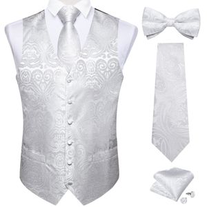 Gilet da uomo DiBanGu Classic White Suit Vest Tie Set per uomo Groom Homme Wedding Banquet Party Formal Business Gilet Cravatta Bowtie Set 230804