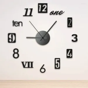 Relógios de parede criativo sem moldura faça você mesmo relógio decalque para casa silenciosa sala de estar decoração de escritório design moderno