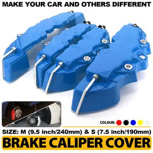 4PCS 5 Colors ABS Plastic Car 3D Disc Brake Caliper Covers Front & Rear Accessories Kit Size M S Universal245H