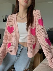 Kvinnors stickor Kvinnor Cardigan Candy Colors söta stickade tröjor Damer Elegant långärmad beskuren hoppare Kvinna Y2K Outwear Mujer