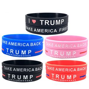 Trump 2024 Silikon Bilezik Siyah Blue Wristband Party Favor