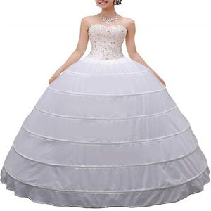 High Quality Women Crinoline Petticoat Ballgown 6 Hoop Skirt Slips Long Underskirt for Wedding Bridal Dress Ball Gown262G