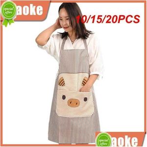 Kitchen Apron 10/15/20Pcs Cartoon Piggy Sleeveless Korean Fashion Womens Thickened Waterproof Antifoing Drop Delivery Home Garden Din Dhgbe